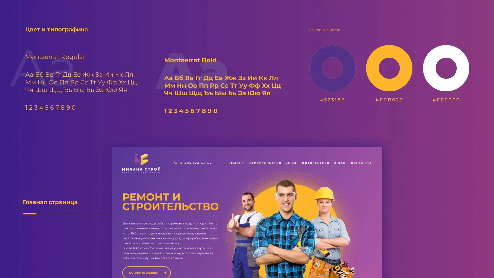 Разработка сайта строительной компании «Милана-Строй» в Кирове
