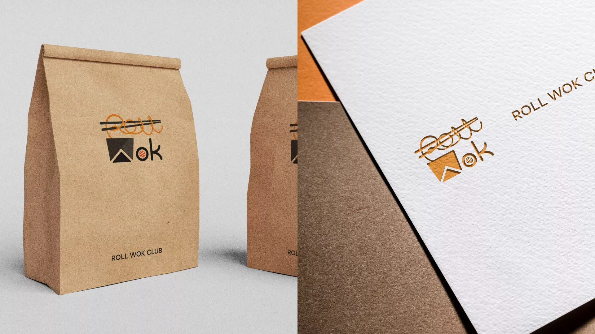 Разработка логотипа суши-бара «Roll Wok Club» в Кирове