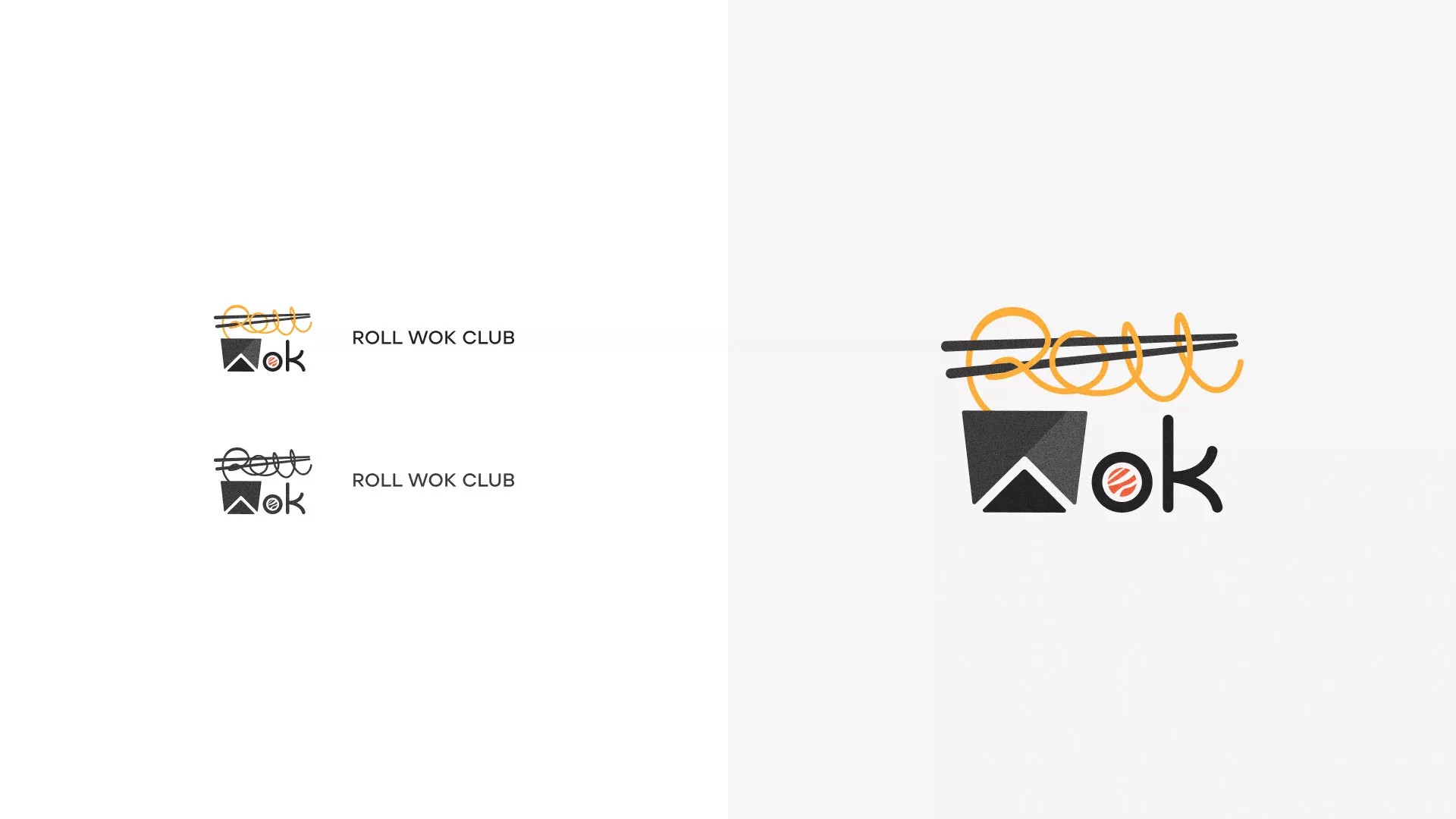 Разработка логотипа суши-бара «Roll Wok Club» в Кирове