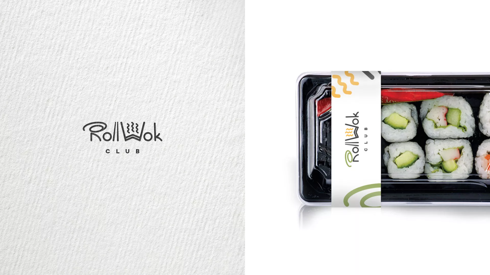 Разработка наклеек для суши-бара «Roll Wok Club» в Кирове